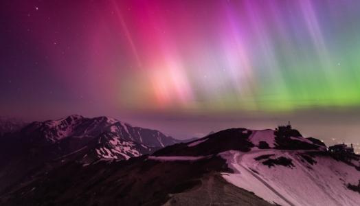 Zorza polarna widziana z Kasprowego Wierchu 10.05.2024 r. Fot. Witold Kaszkin |IMGW-PIB