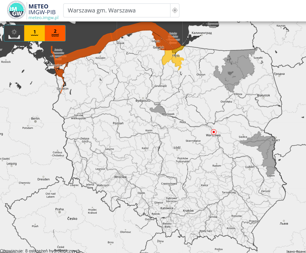 Ostrzeżenia hydrologiczne na dzień 28.11.2024 r.