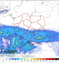 Zima w Polsce - prognoz opadu na kolejne godziny