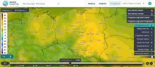 Prognoza wartości temperatury powietrza na wys. 2 m nad powierzchnią ziemi w poniedziałek 1 listopada o godz. 14:00 wg modelu GFS. | http://meteo.imgw.pl/