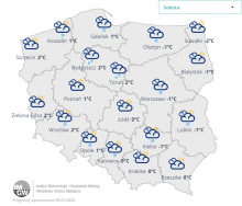 Synoptyczna prognoza pogody na sobotę 8 stycznia 2022 r. | https://meteo.imgw.pl/