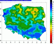 Wskaźnik wilgotności gleby w warstwie 0-7 cm, 1 marca 2022 r.