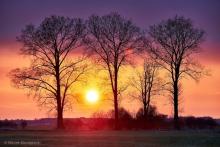 Zachód słońca nad Narwią, fot. Maciek Maciejewski, IMGW-PIB