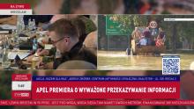 Dyrektor IMGW-PIB prof. dr hab. Robert Czerniawski oraz zastępca dyrektora ds. PSHM Marek Kowalski na posiedzeniu powodziowego sztabu kryzysowego we Wrocławiu