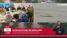 Dyrektor prof. dr. hab. Robert Czerniawski, oraz Zastępca Dyrektora ds. PSHM Marek Kowalski wzięli udział w posiedzeniu powodziowego sztabu kryzysowego we Wrocławiu. Zdjęcia za uprzejmością TVP INFO