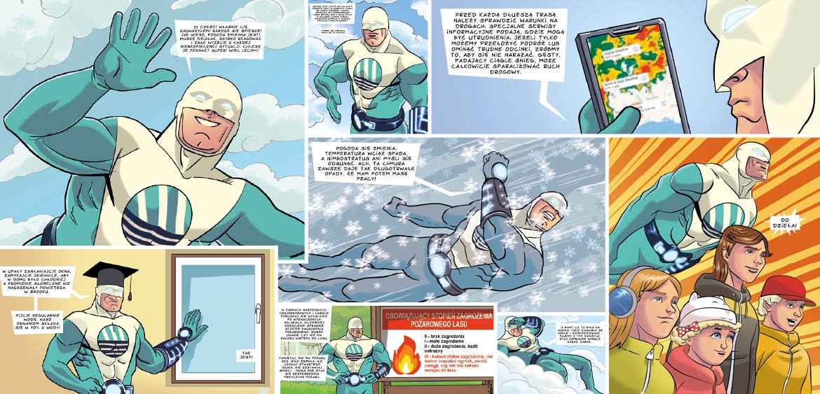Komiks edukacyjny IMGW-PIB o przygodach Weathermana – uczy, wyjaśnia i pomaga rozumieć pogodę
