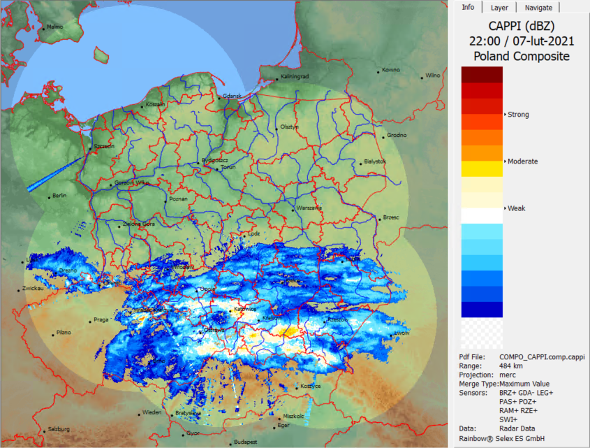 Intensywne opady śniegu, mróz, marznące opady deszczu, gołoledź. Komunikat pogodowy g. 23:40 07.02.2021