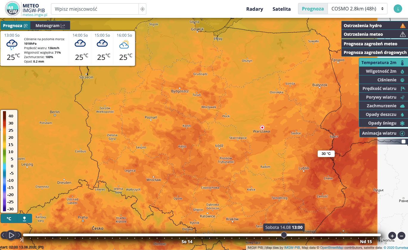 IMGW-PIB: Synoptyczna prognoza pogody na weekend – 13-15.08.2021 r.