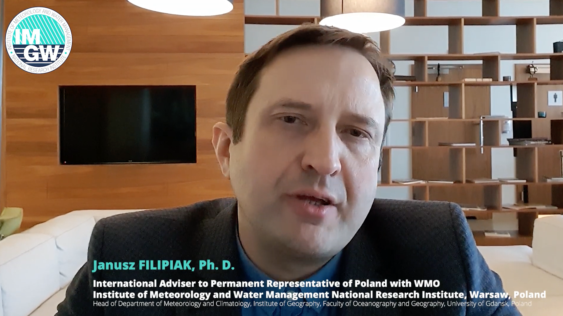dr Janusz Filipiak, IMGW-PIB/UG wystąpił na Advancing Legal & Policy Frameworks for Ambition, Obligation & Finance, Climate Law & Governance Day 2021 podczas COP26 w Glasgow.