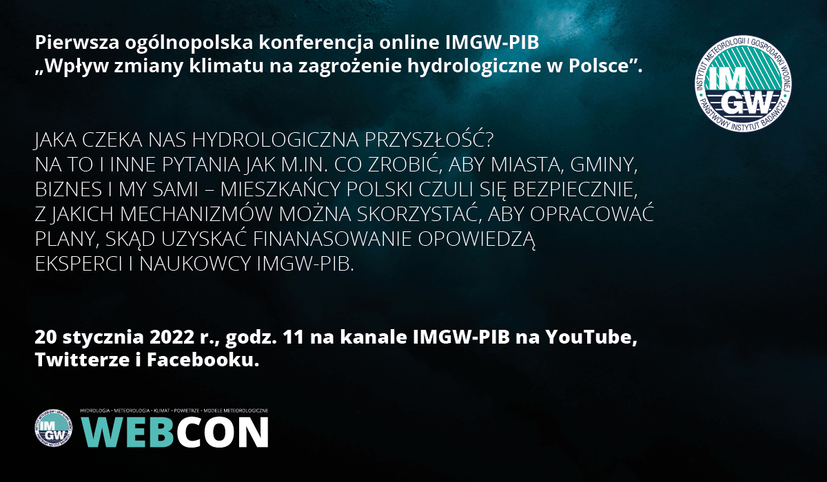 Pierwsza ogólnopolska konferencja online IMGW-PIB „Wpływ zmiany klimatu na zagrożenie hydrologiczne w Polsce”