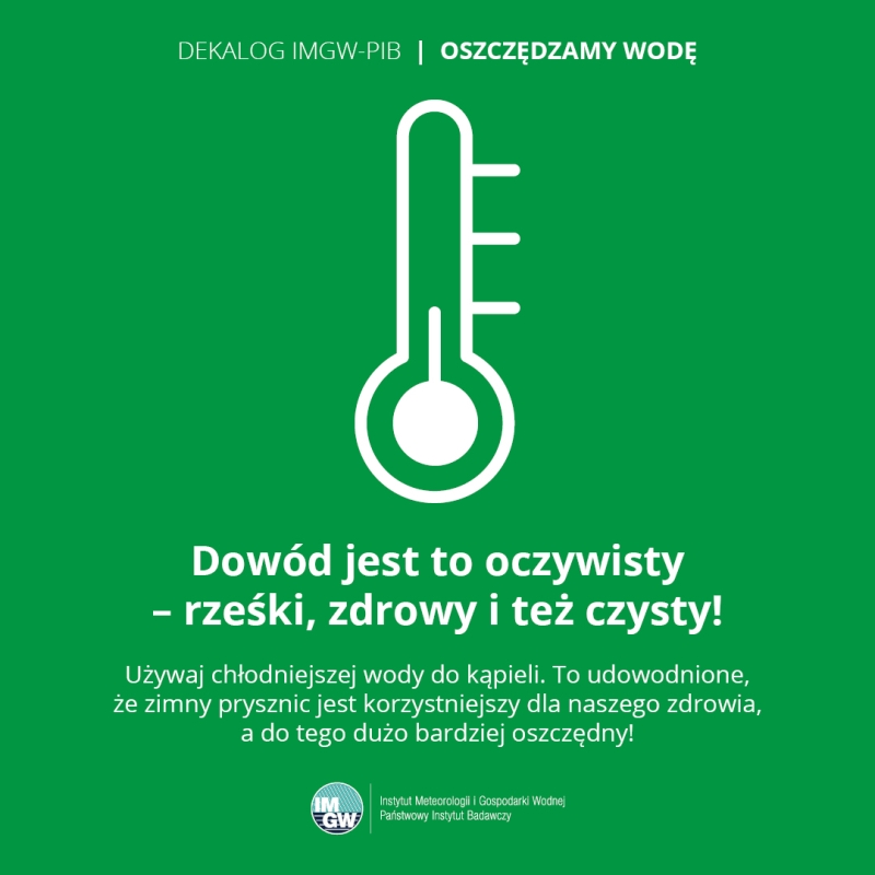 Dekalog IMGW-PIB – Oszczędzamy wodę: Obniż temperaturę