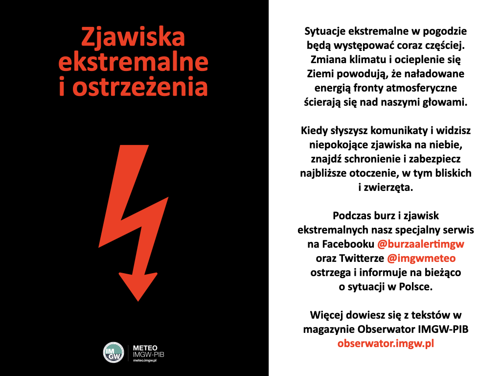 Dekalog wakacyjny IMGW-PIB: Zjawiska ekstremalne i ostrzeżenia