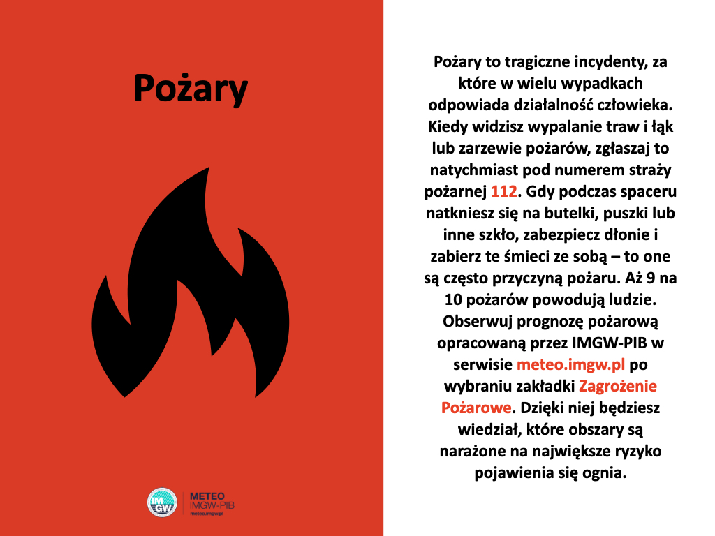 Dekalog wakacyjny IMGW-PIB: Pożary