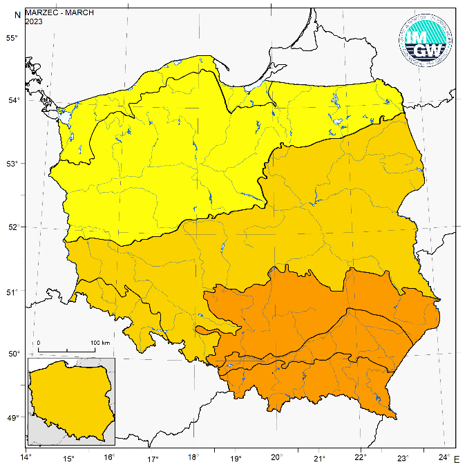 Charakterystyka wybranych elementów klimatu w Polsce w marcu 2023 roku