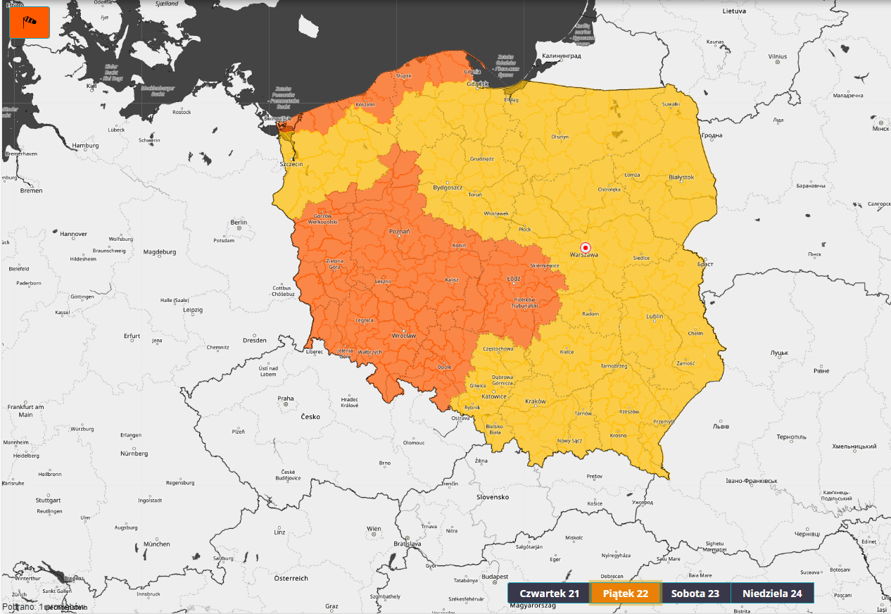 Prognoza pogody na okres przedświąteczny. Zagrożenia meteorologiczne.