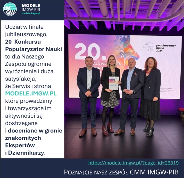 Zespół Ekspertów CMM IMGW-PIB w gronie finalistów tegorocznych Popularyzatorów Nauki