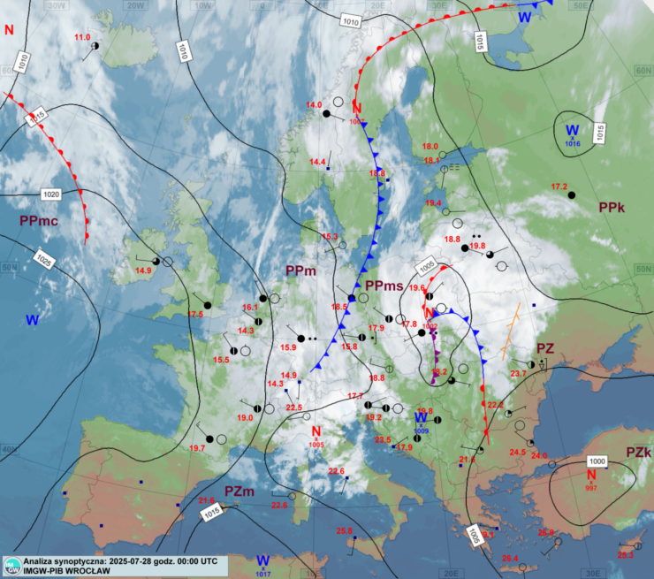 Komunikat Instytutu Meteorologii i Gospodarki Wodnej – PIB o aktualnej i prognozowanej synoptycznej sytuacji meteorologicznej i hydrologicznej w kraju