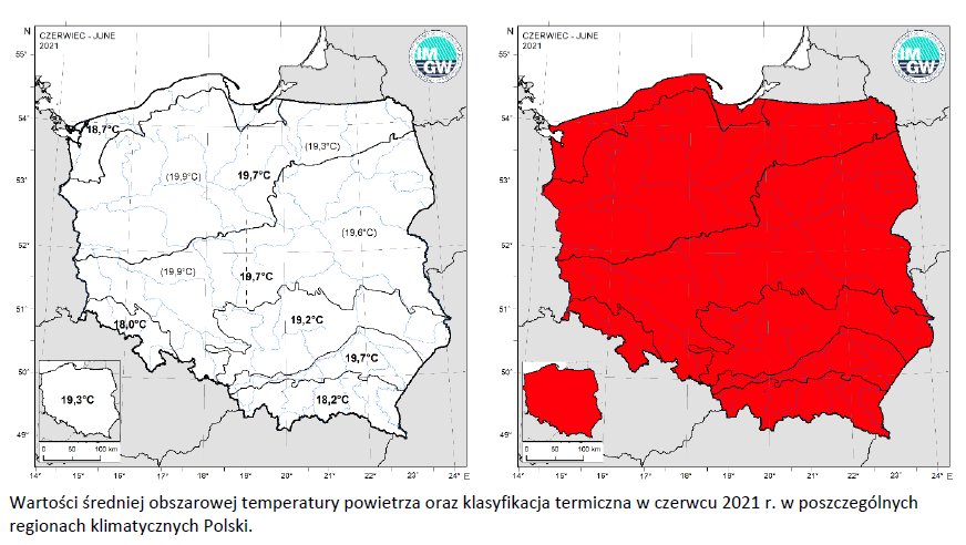 Prognozowana temperatura maksymalna i minimalna na kolejne doby. Model ECMWF 0.1°.