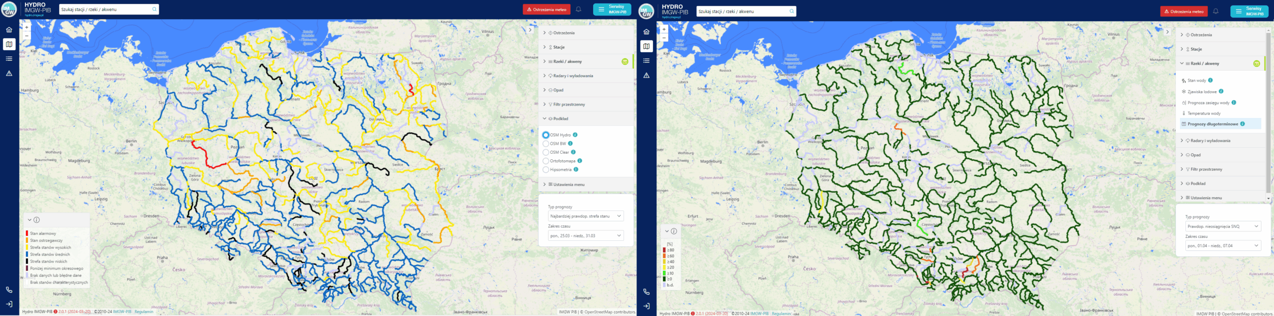 Aktualny stan wody w rzekach na g. 09 UTC