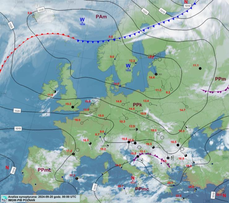 IMGW-PIB: Prognozowana sytuacja meteorologiczna i hydrologiczna Termin opracowania: 20.09.2024 godz. 11:00