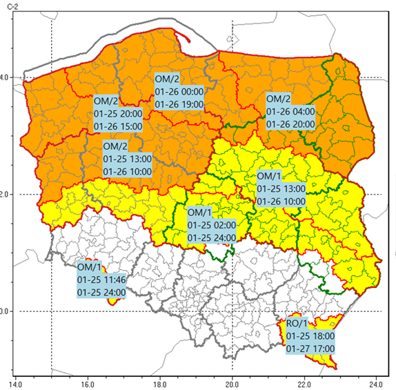 Podsumowanie sytuacji meteorologicznej i hydrologicznej wraz z prognozą na najbliższe godziny i dni