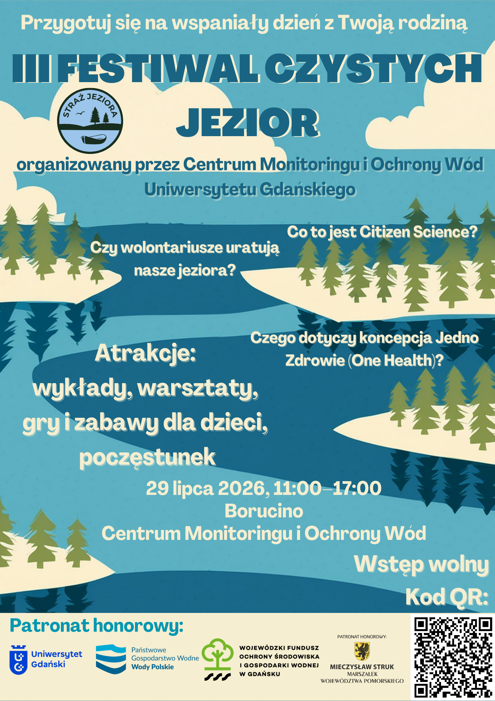 Zaproszenie na III Festiwal Czystych Jezior, Borucino, 29 lipca 2026 r.